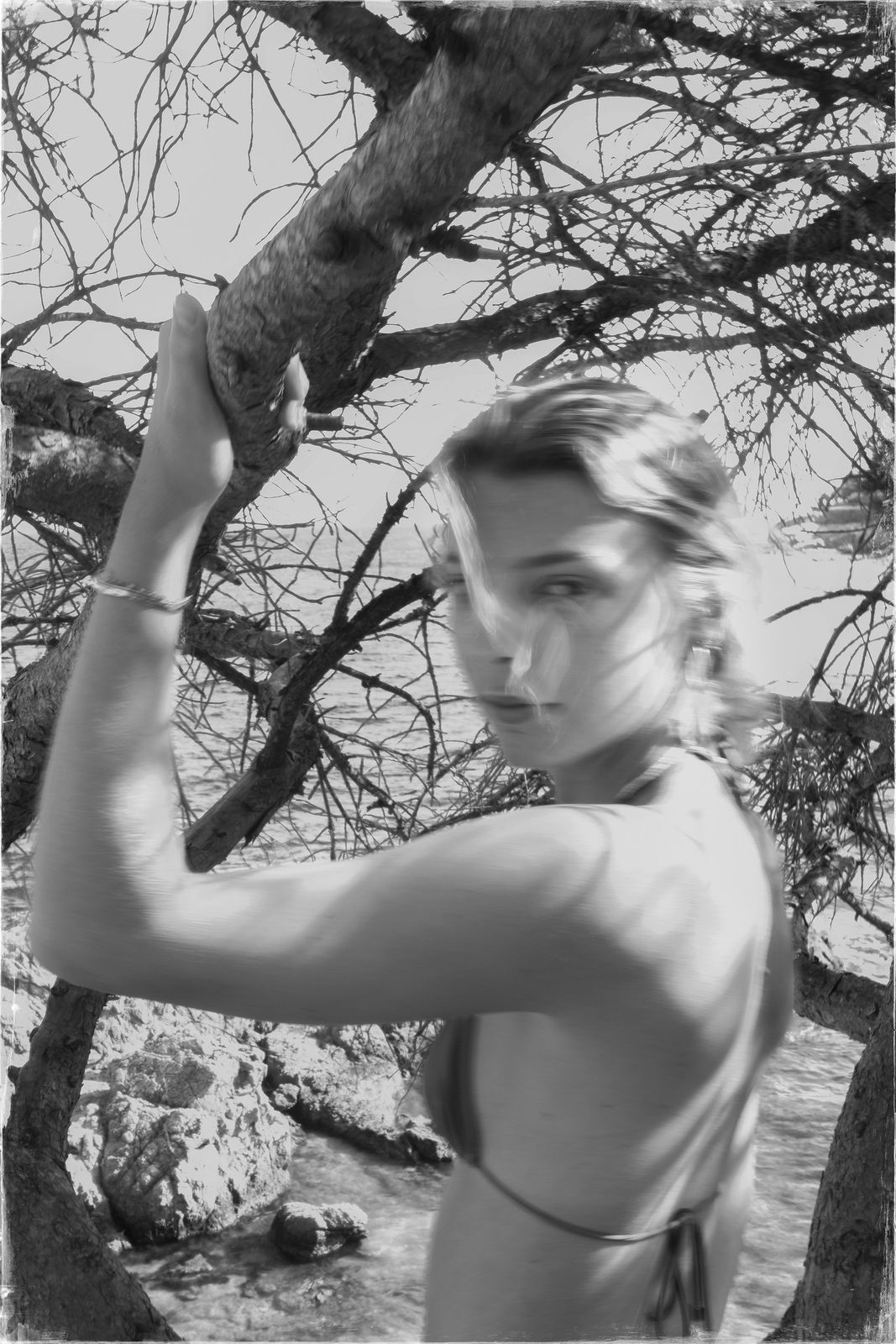Costa Brava swim editorial, black and white