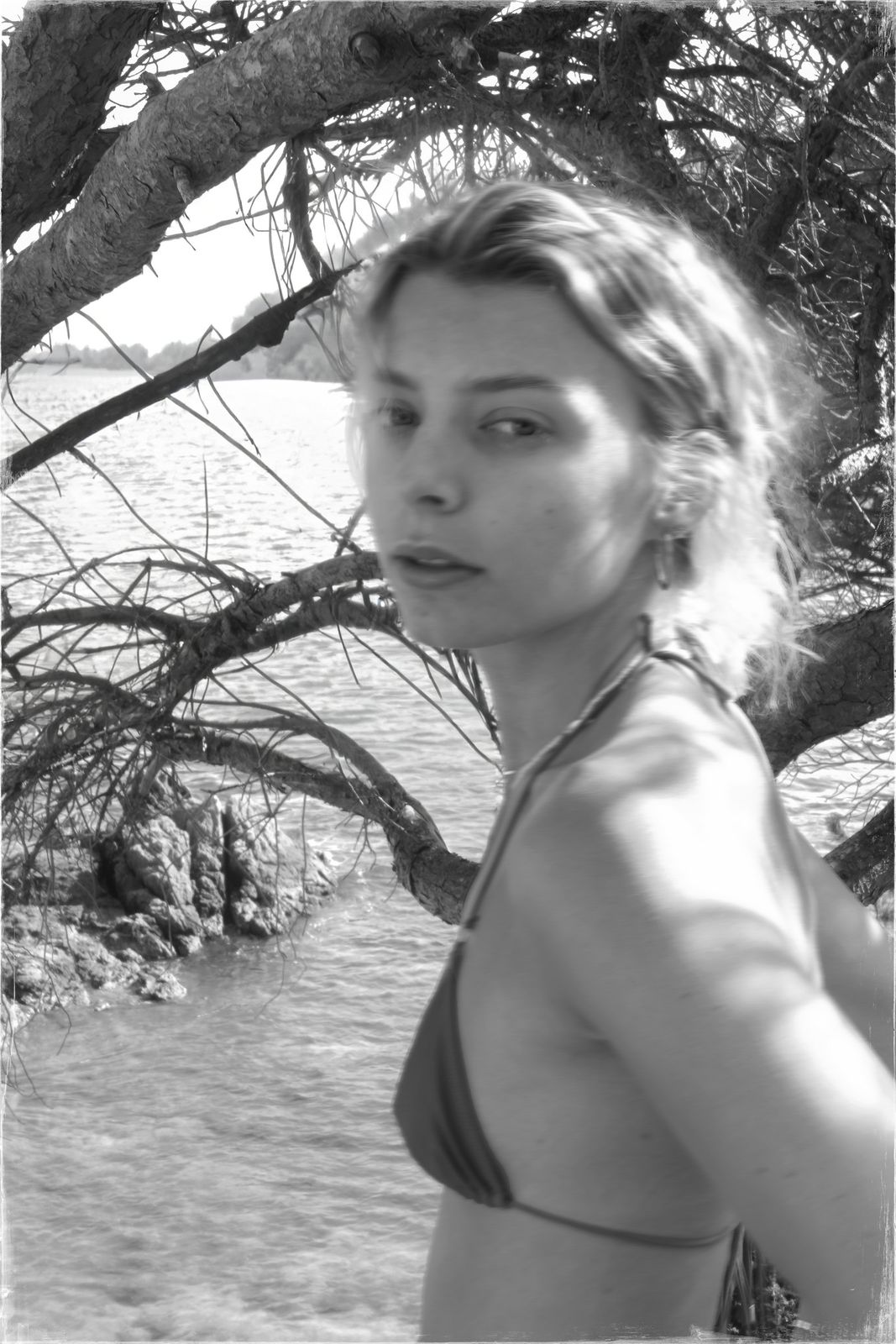 Costa Brava swim editorial, black and white